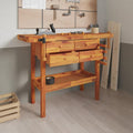 Acacia Workbench with Drawers Vices