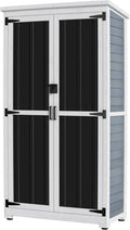 66" Wood Metal Outdoor Storage Cabinet