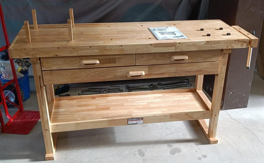 Hardwood 3-Drawer Workbench