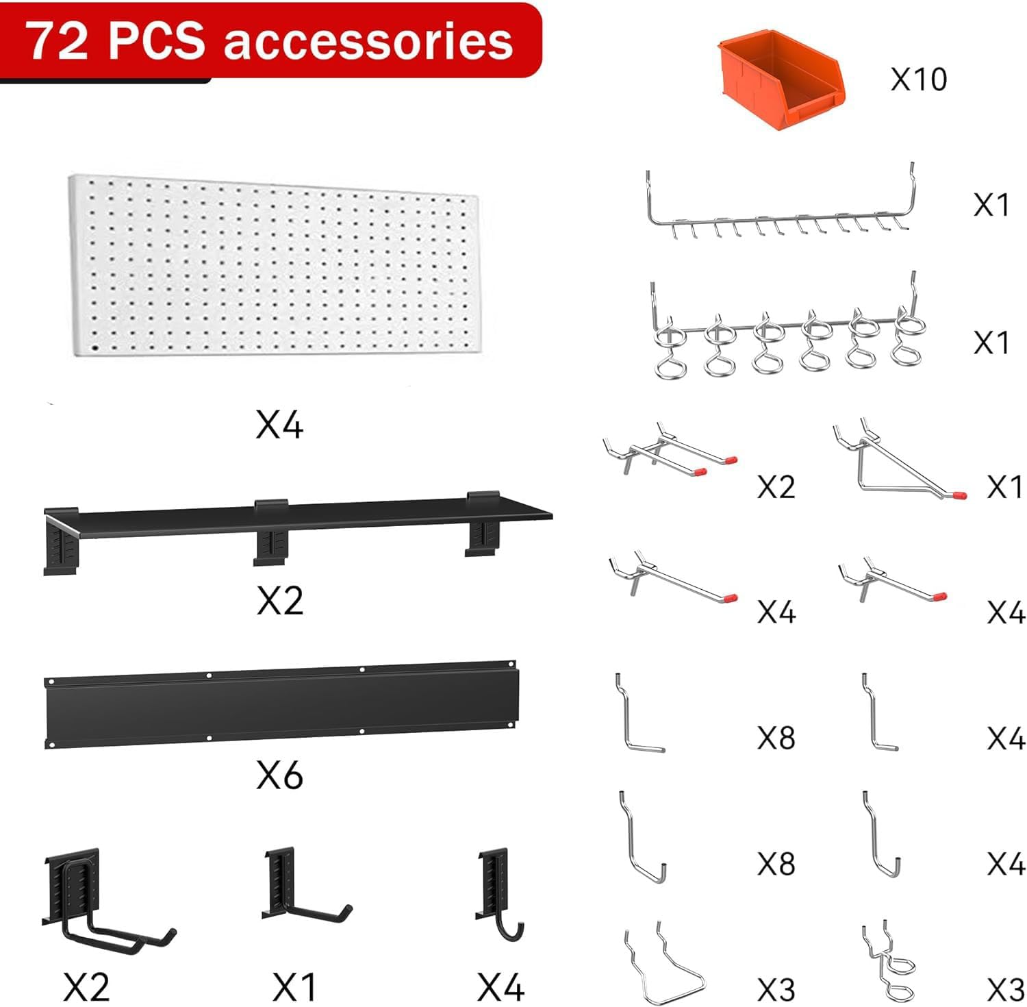 Ultrawall 72pcs Pegboard Organizer