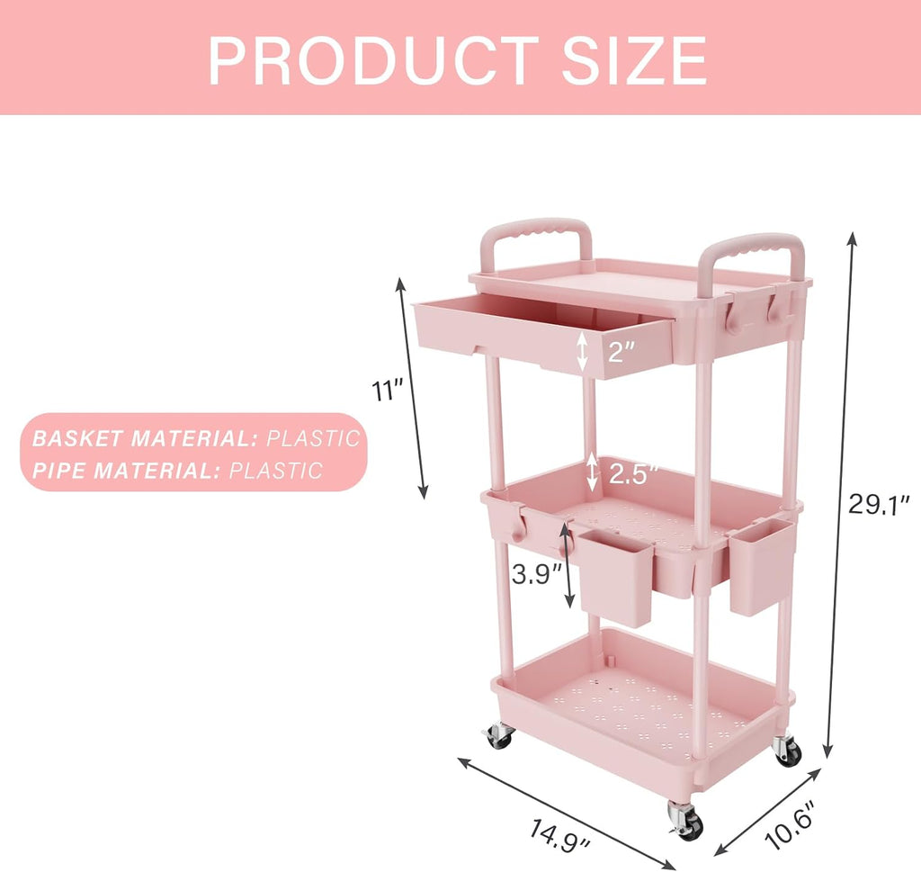 3 Tier Rolling Utility Cart