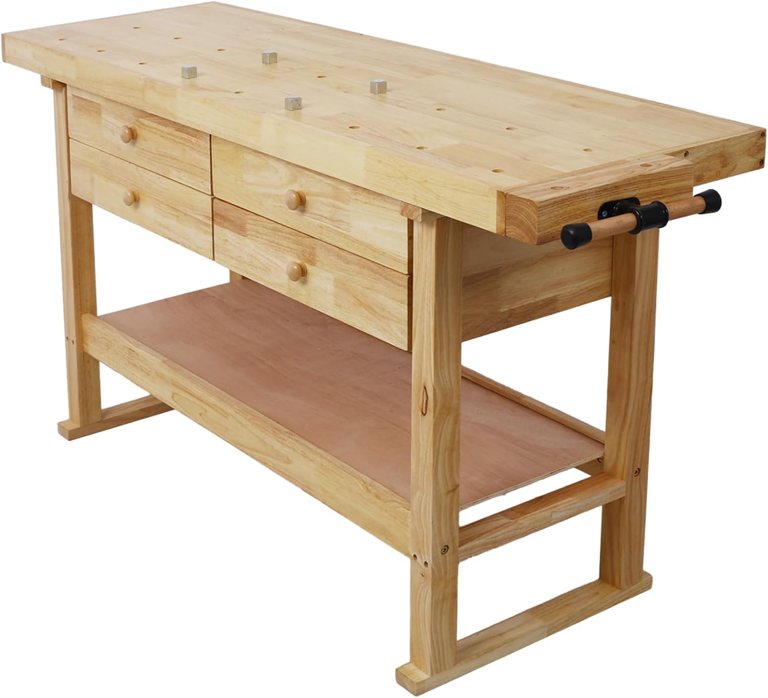 60-Inch 4-Drawer Wood Workbench
