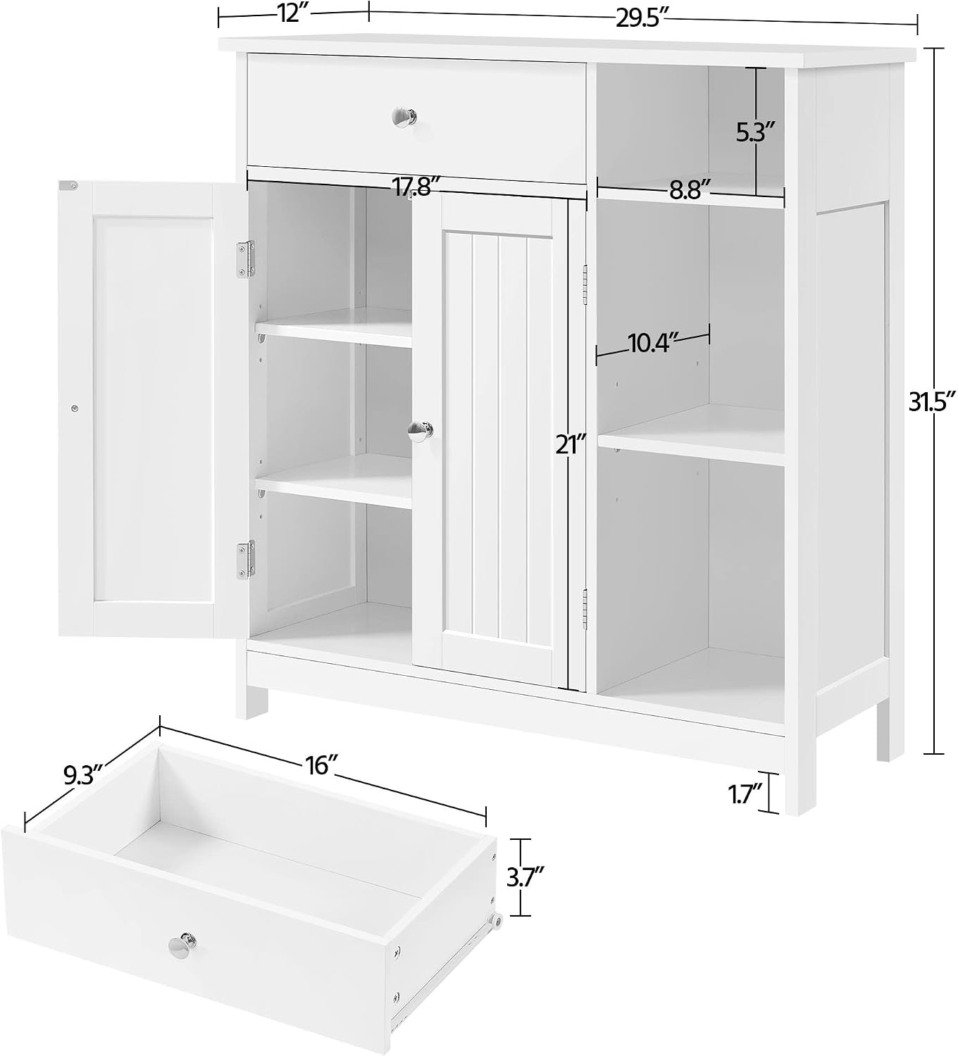 White Freestanding Storage Cabinet