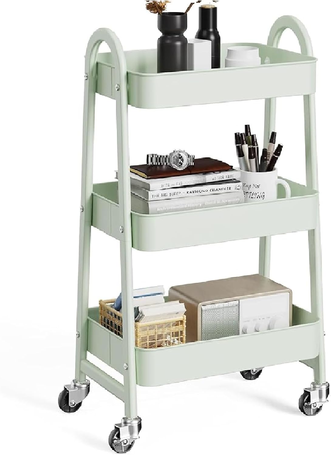 Metal 3 Tiers Utility Rolling Cart