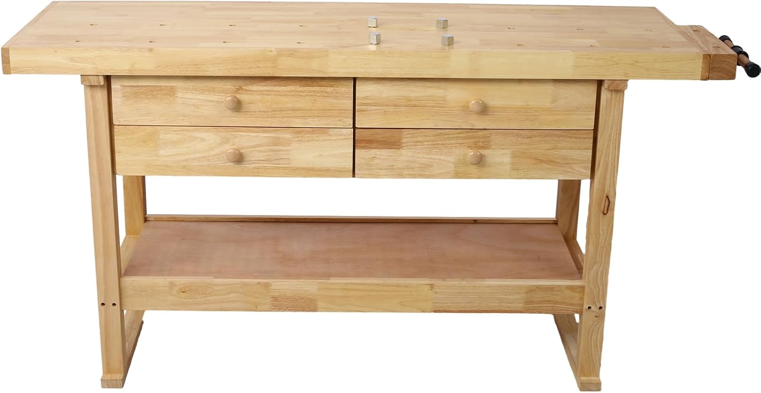 60-Inch 4-Drawer Wood Workbench