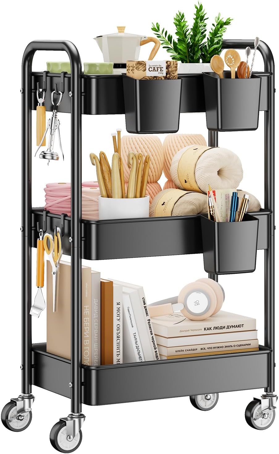 YASONIC 3 Tier Rolling Cart