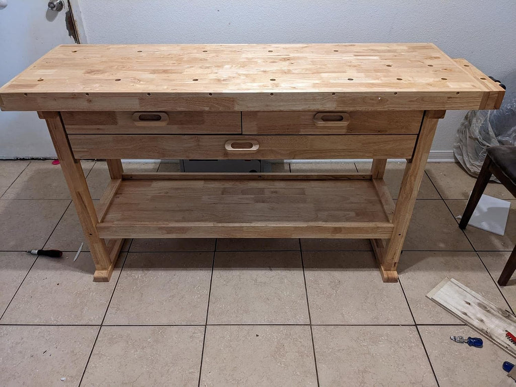 Hardwood 3-Drawer Workbench