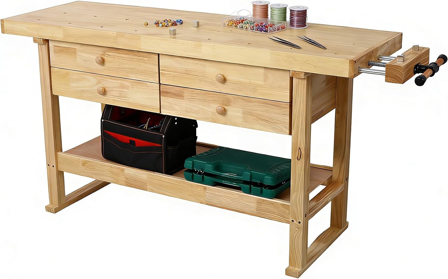60 Inch Wood Top Workbench