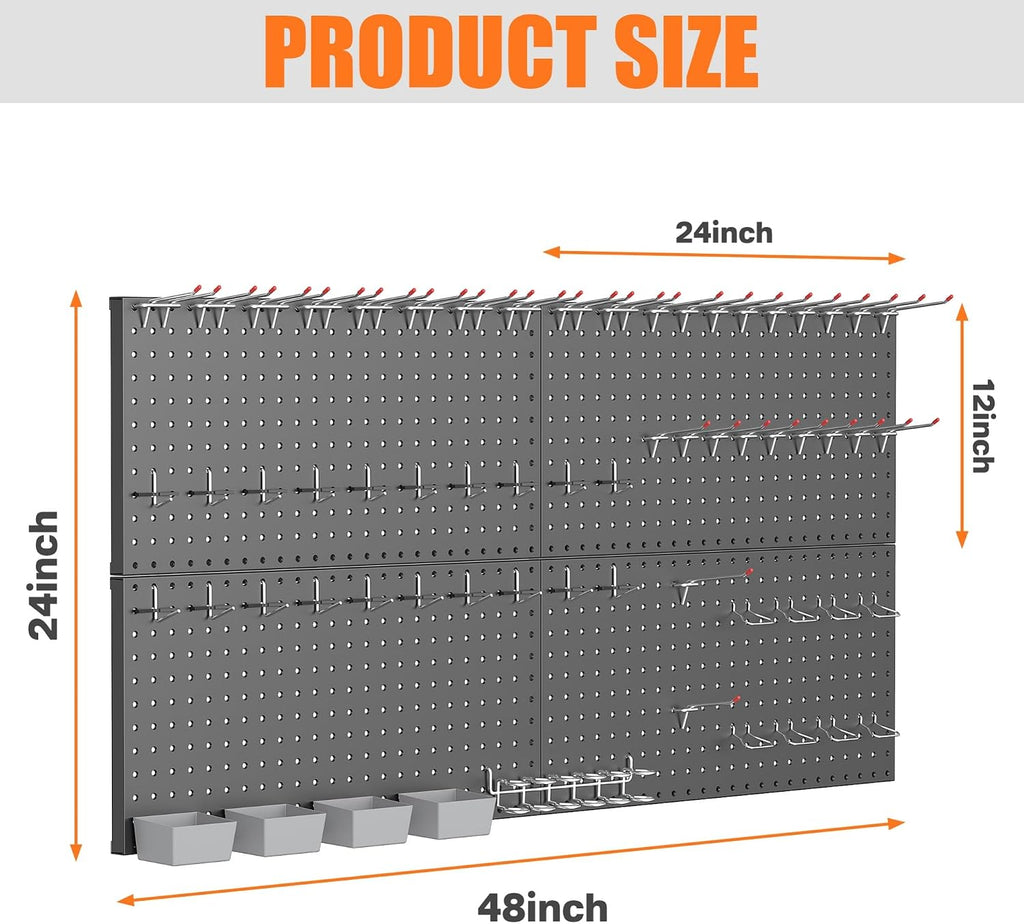 TORACK 4-Panel Pegboard Tool Organizer