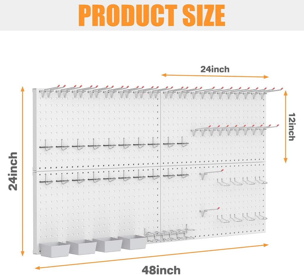 Wall-Mounted Tool Storage Pegboard Kit