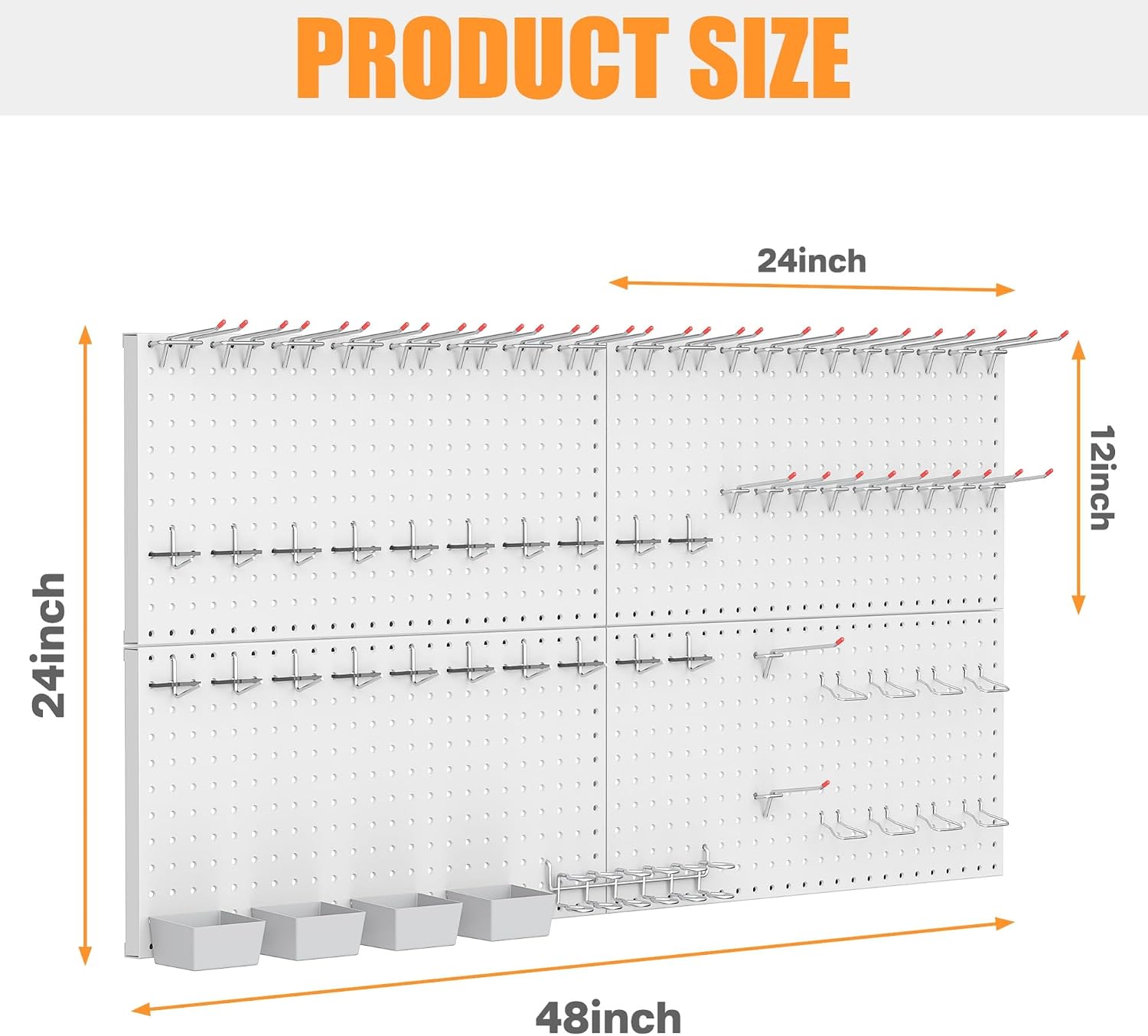 Wall-Mounted Tool Storage Pegboard Kit