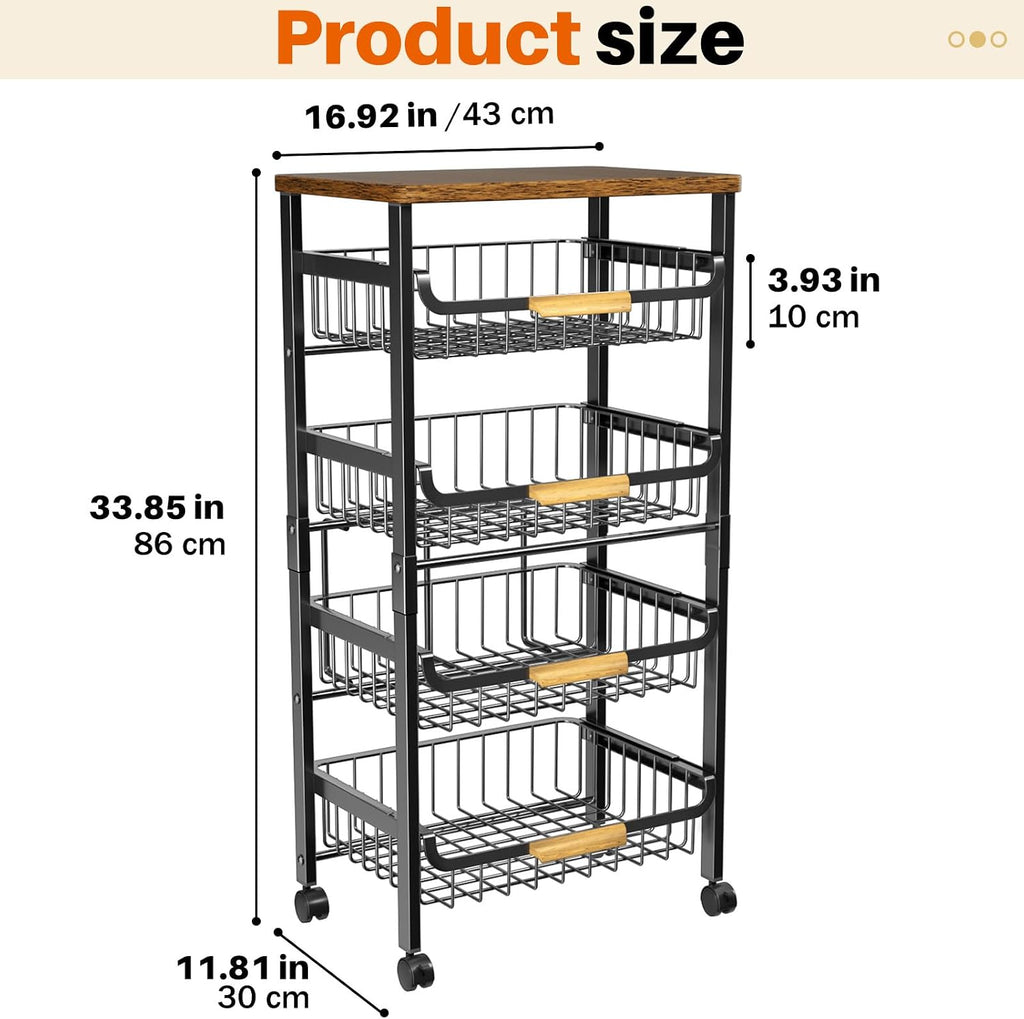 5-Tier Rolling Utility Cart