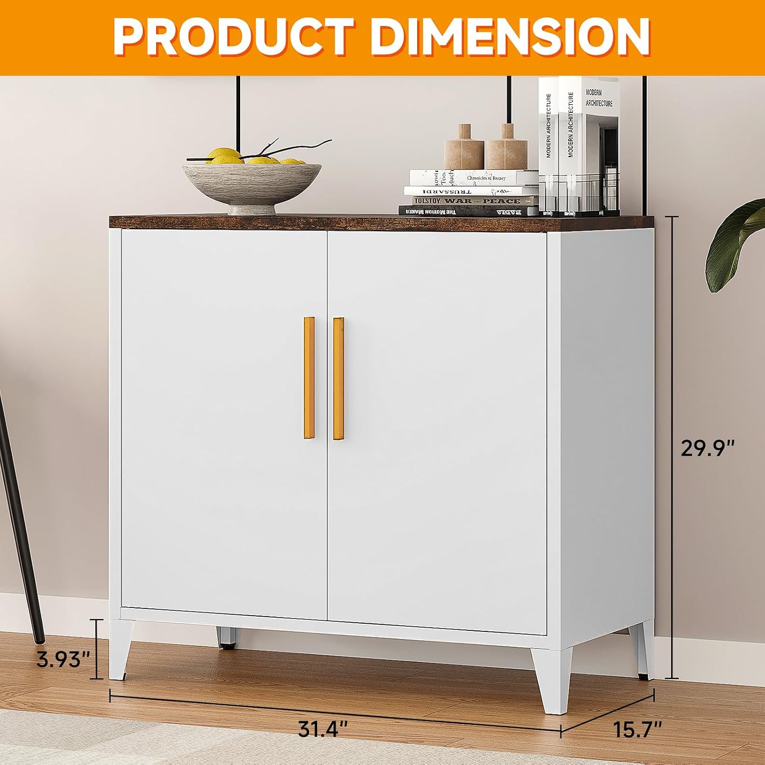 White Metal Storage Cabinet