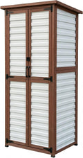 69" Fir Wood Plastic Outdoor Storage Cabinet
