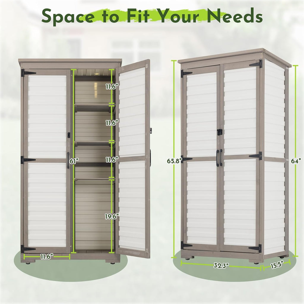 Tall White Outdoor Storage Cabinet