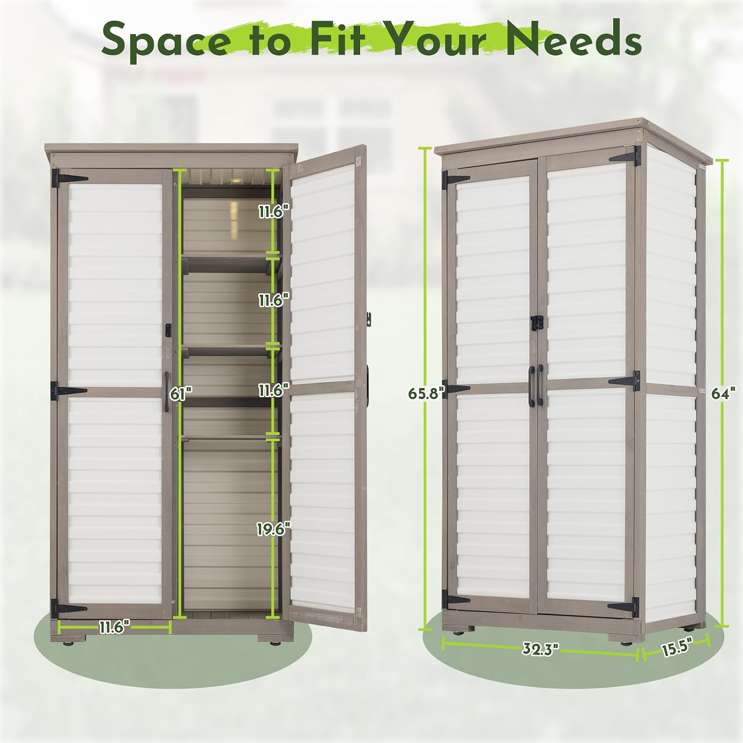 Tall White Outdoor Storage Cabinet
