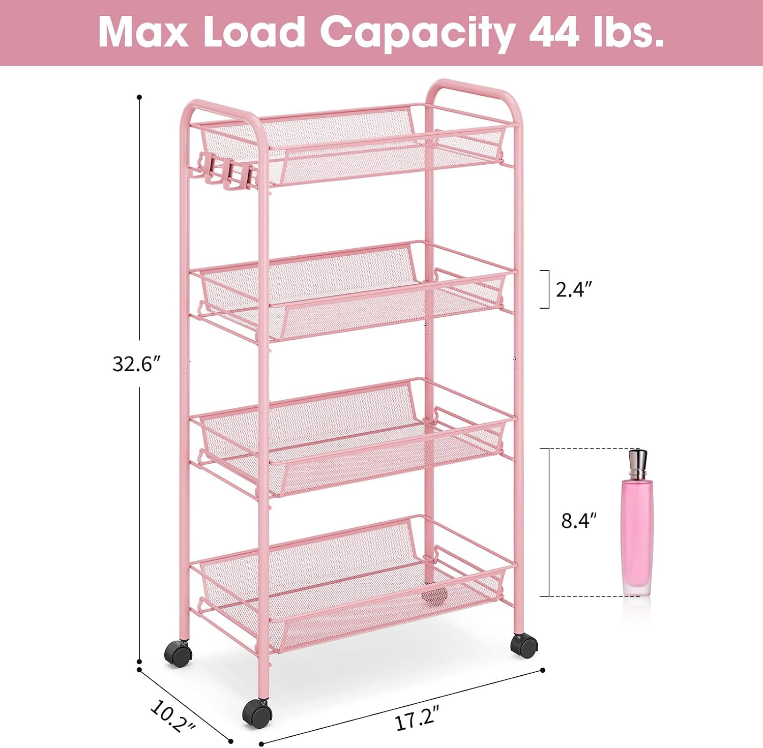 TOOLF 4 Tier Rolling Utility Cart