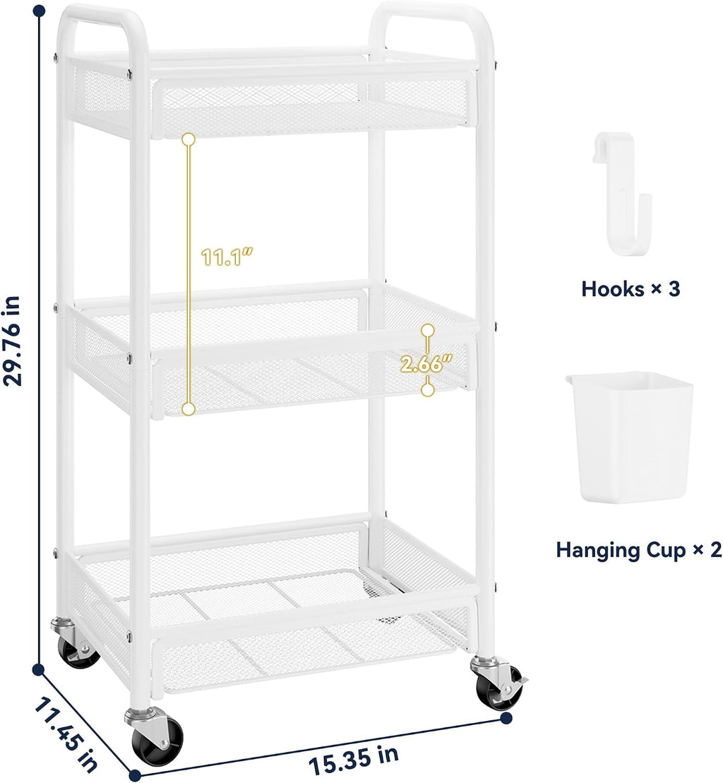 YASONIC 3 Tier Rolling Cart