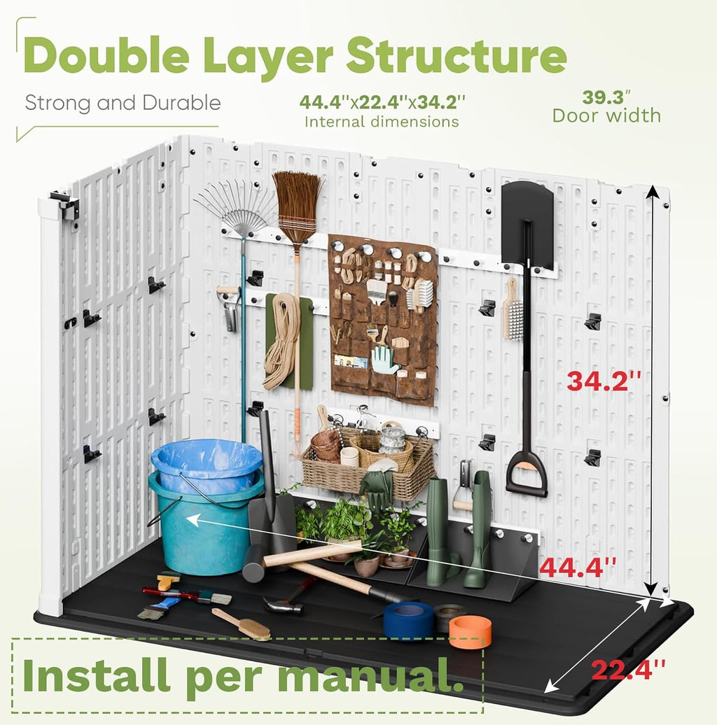 Devoko White 26 Cu Ft Horizontal Storage Shed