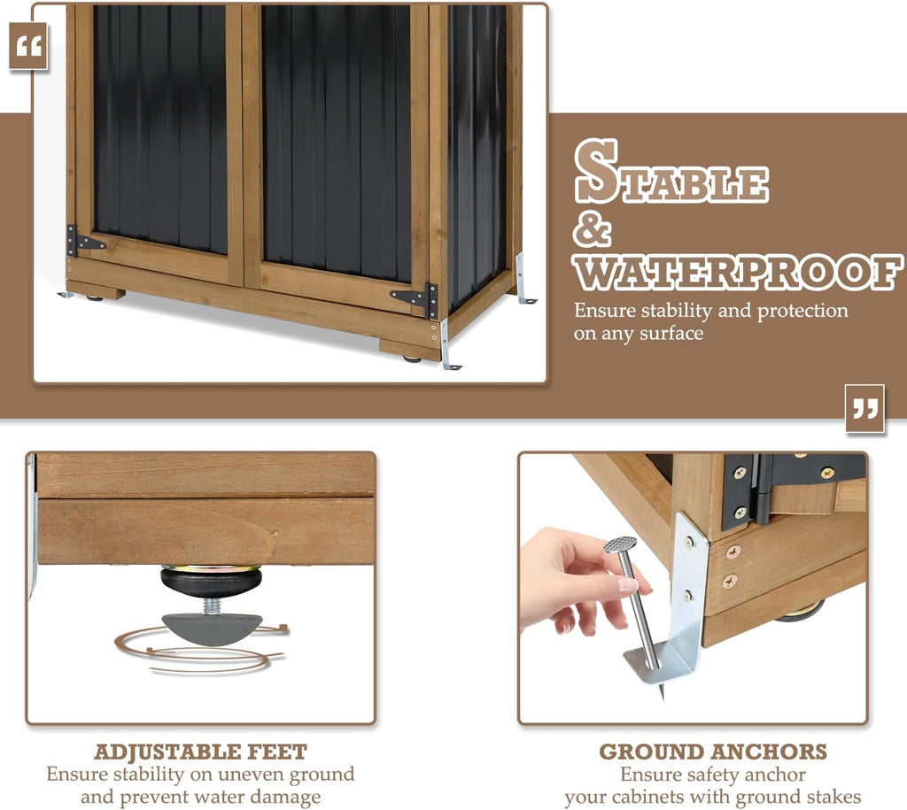 Tall Waterproof Outdoor Storage Cabinet