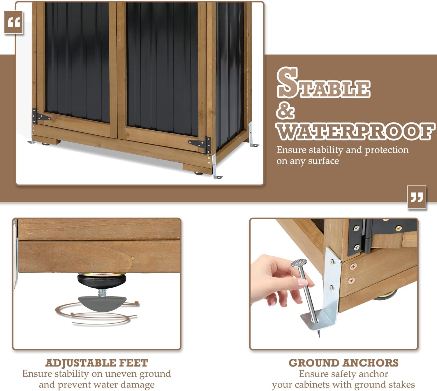 Tall Waterproof Outdoor Storage Cabinet