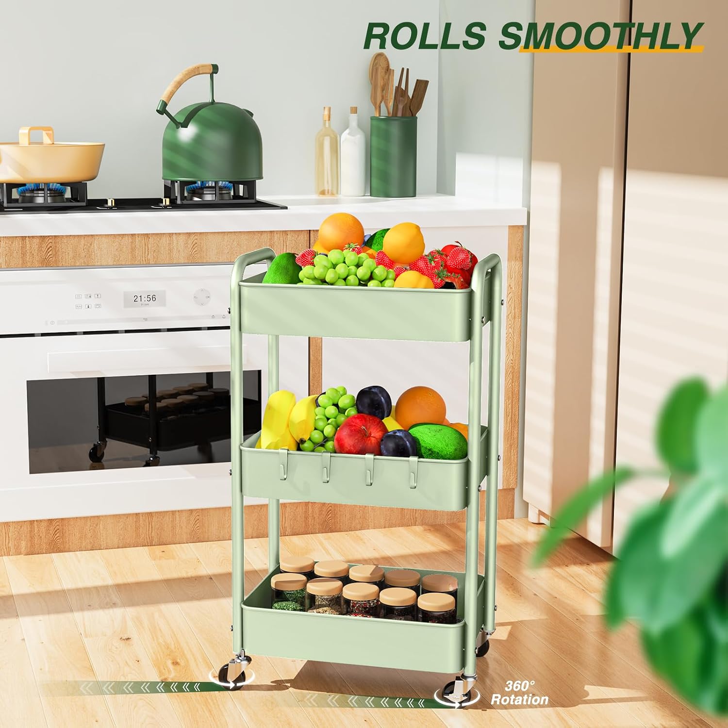 3 Tier Rolling Utility Cart