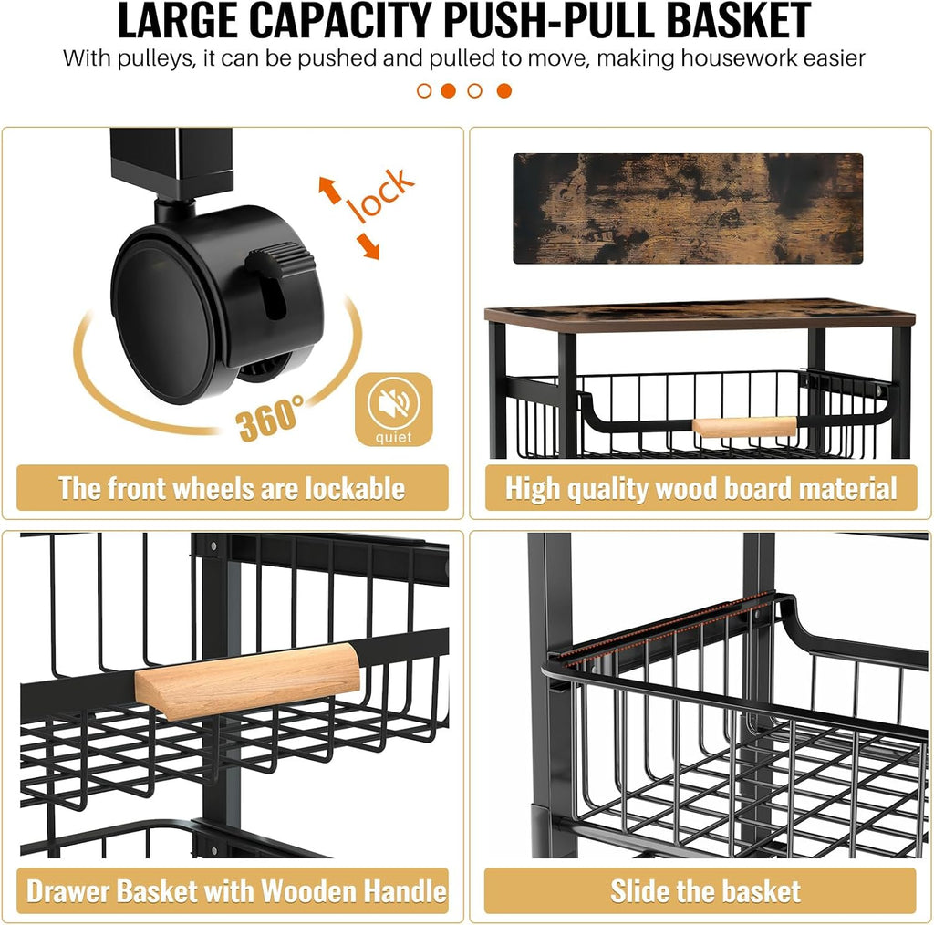 5-Tier Rolling Utility Cart