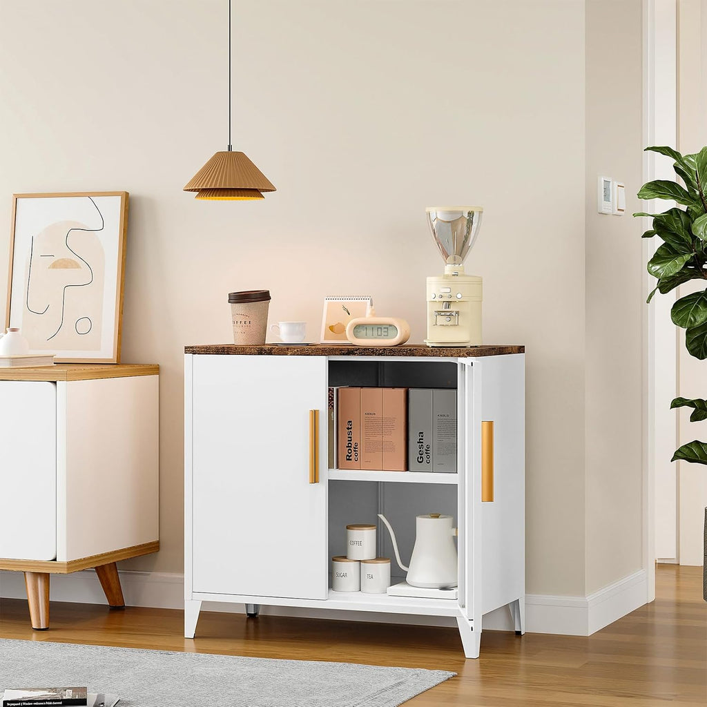 White Metal Storage Cabinet