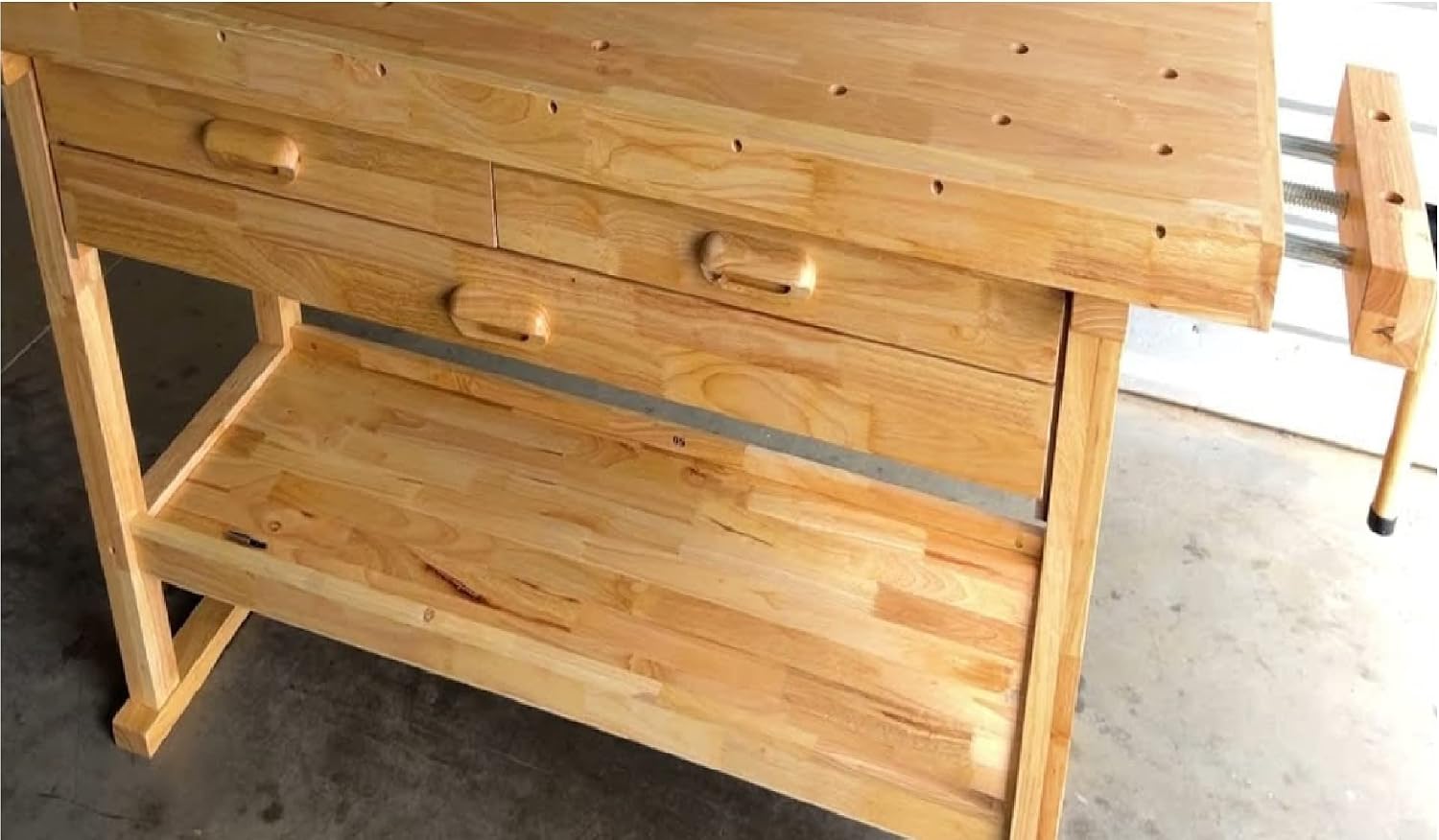 Hardwood 3-Drawer Workbench