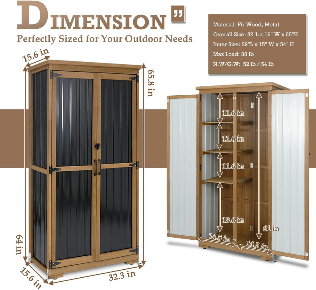 Tall Waterproof Outdoor Storage Cabinet