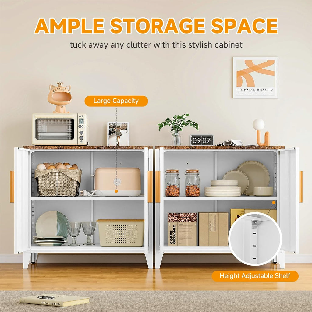 White Metal Storage Cabinet