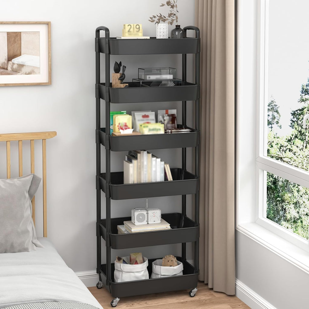 Sywhitta 6-Tier Plastic Rolling Utility Cart
