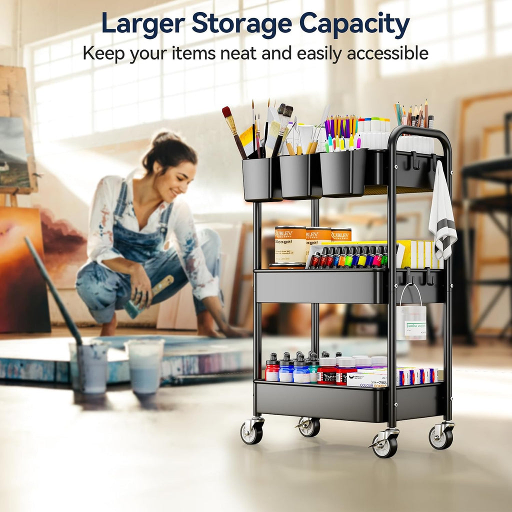 YASONIC 3 Tier Rolling Cart