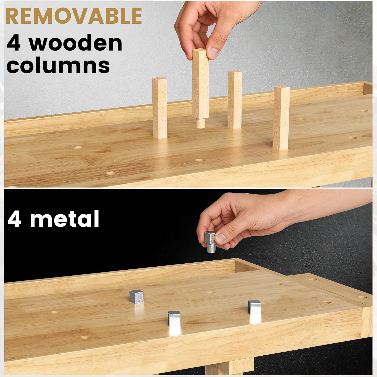 60" Solid Rubber Wood Workbench
