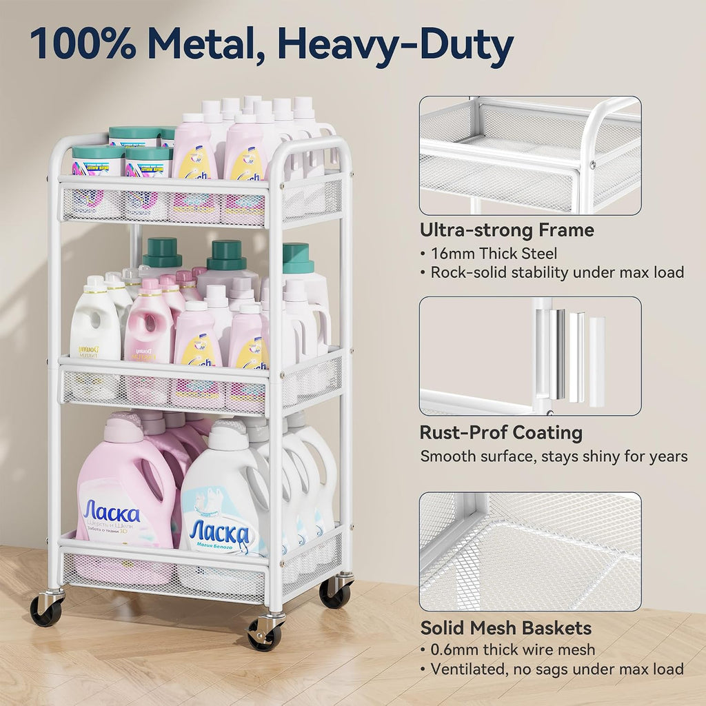 YASONIC 3 Tier Rolling Cart