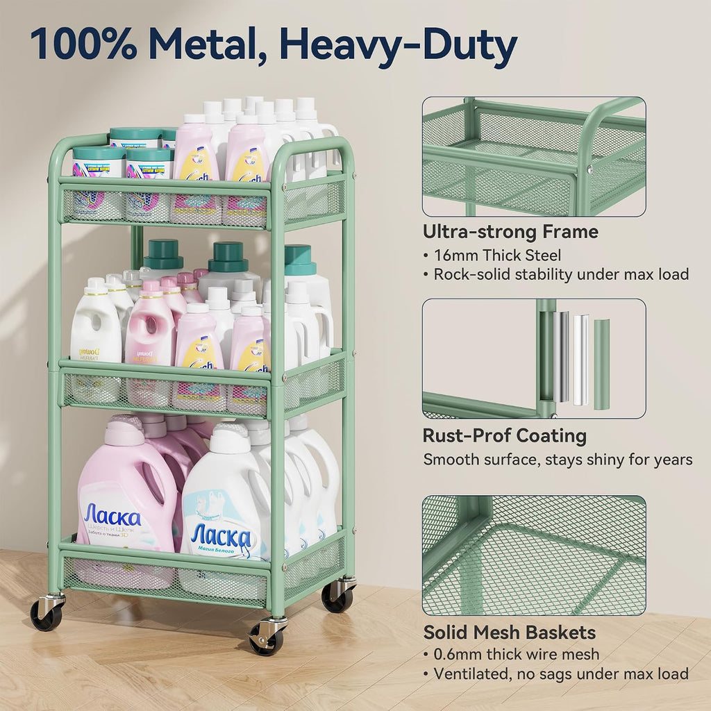 YASONIC 3 Tier Rolling Cart