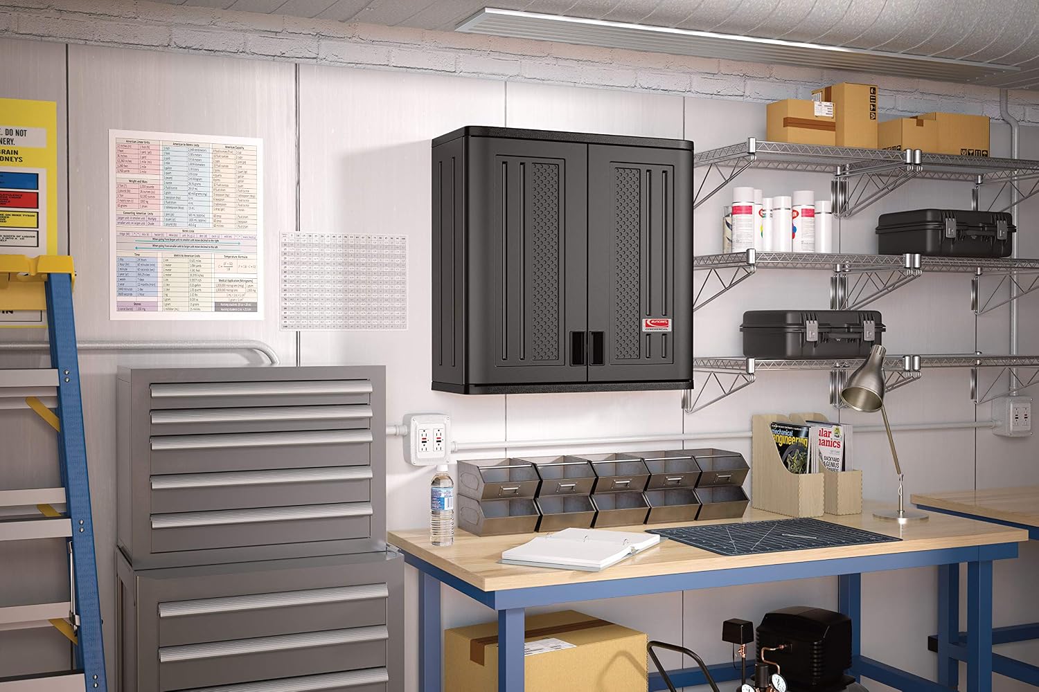 Suncast Black 4 Cu Ft Resin Wall Cabinet