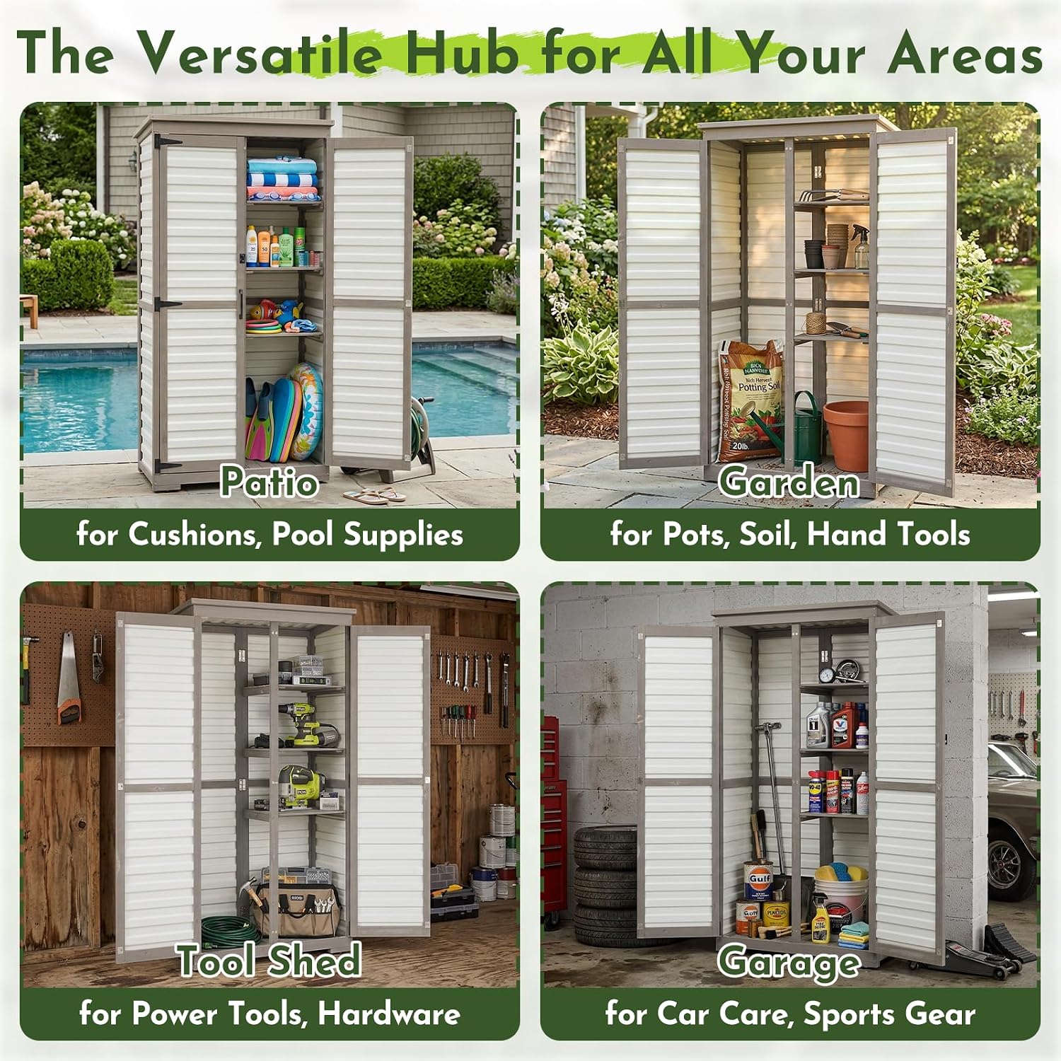 Tall White Outdoor Storage Cabinet