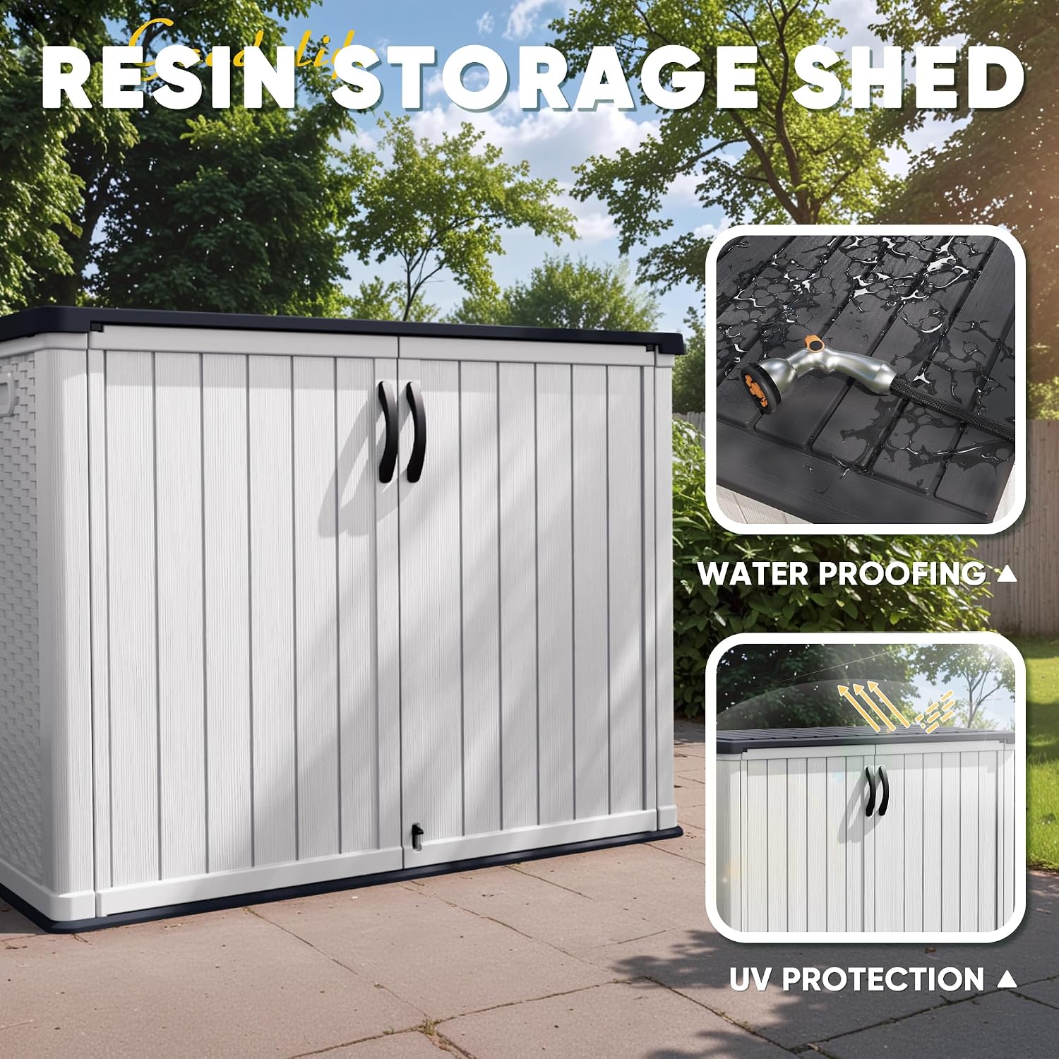 Devoko White 26 Cu Ft Horizontal Storage Shed