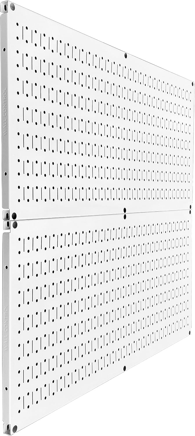 Wall Control White Metal Pegboard Rack