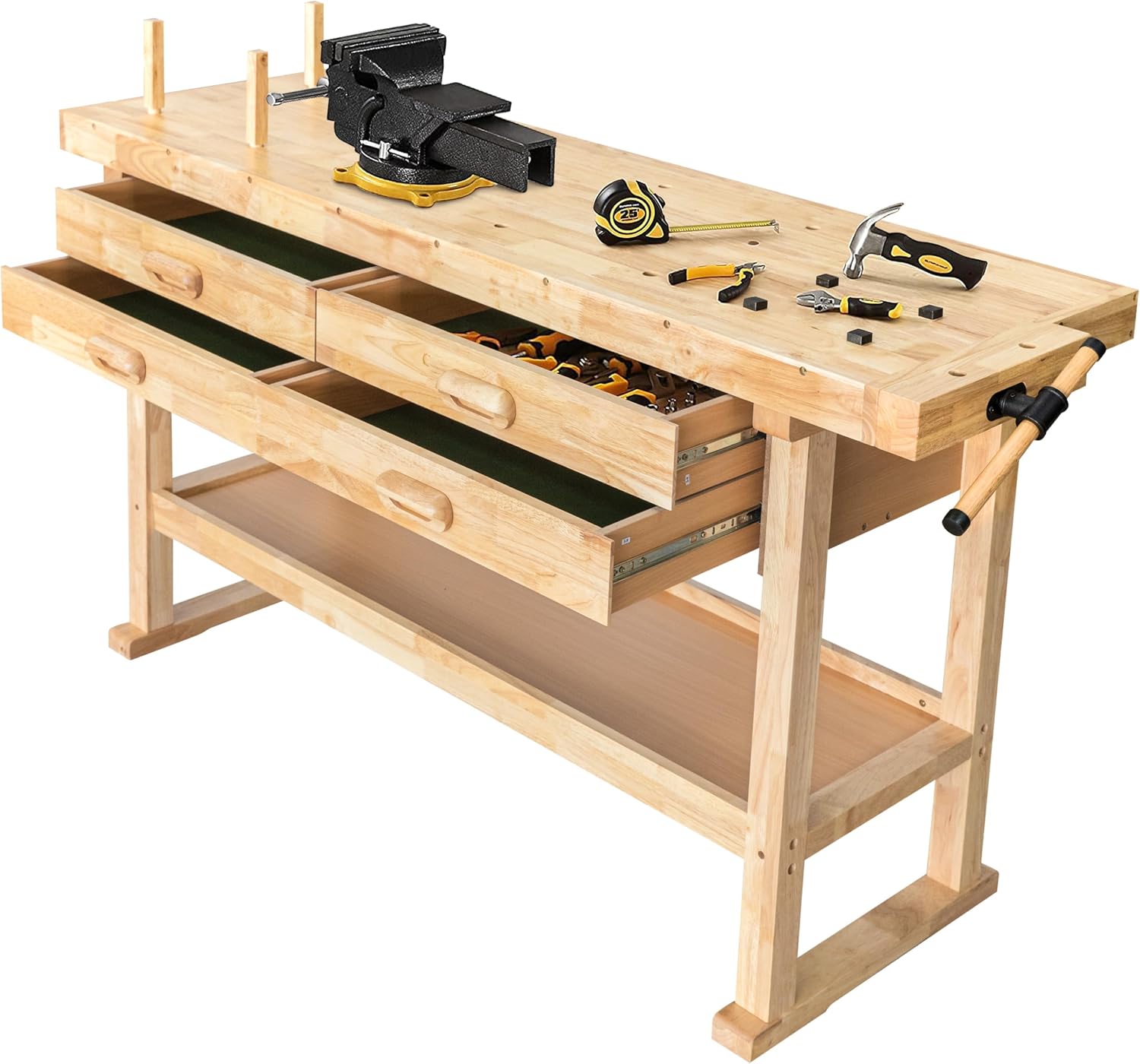 Olympia 64.5" 4-Drawer Wood Workbench