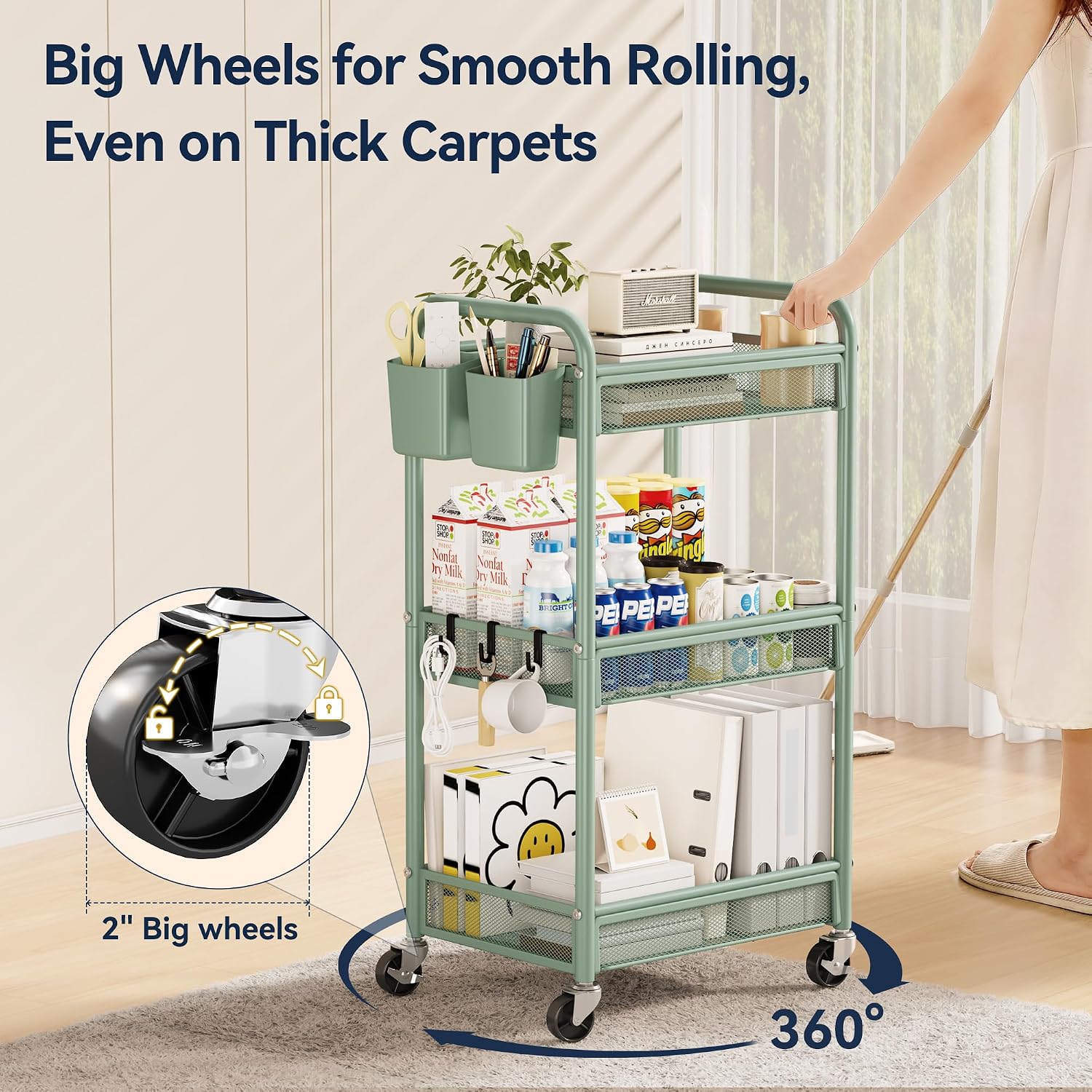 YASONIC 3 Tier Rolling Cart