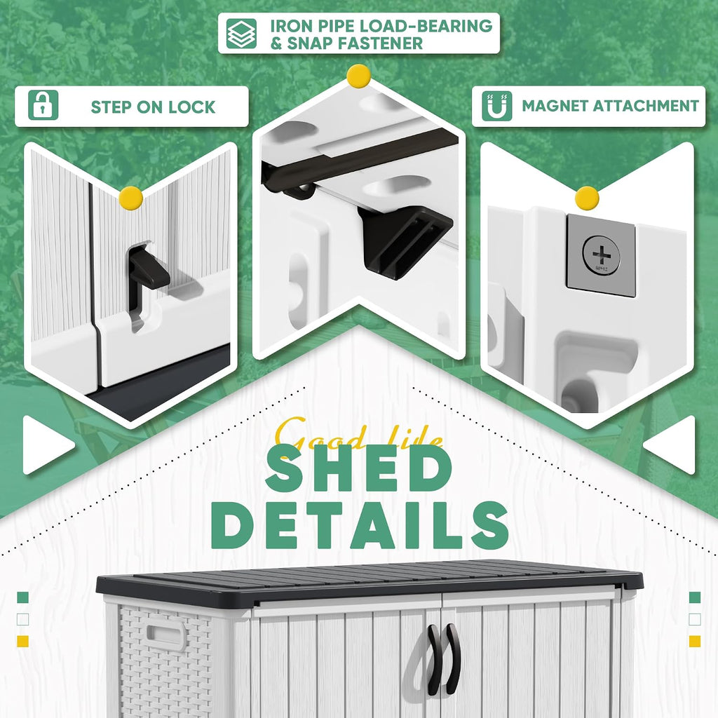 Devoko White 26 Cu Ft Horizontal Storage Shed