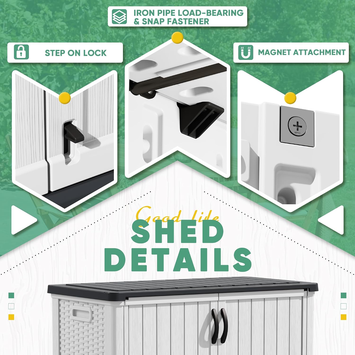 Devoko White 26 Cu Ft Horizontal Storage Shed