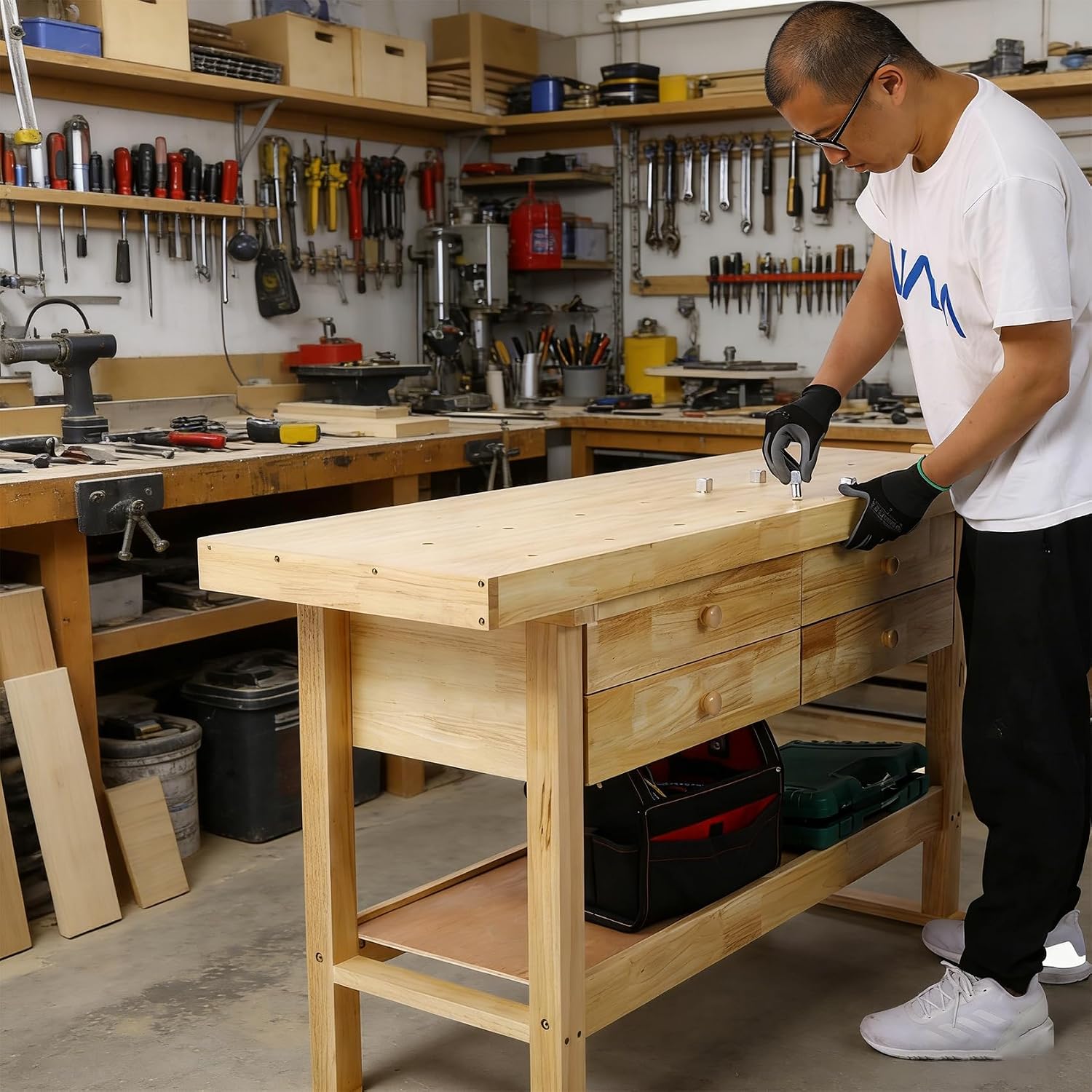 60 Inch Wood Top Workbench