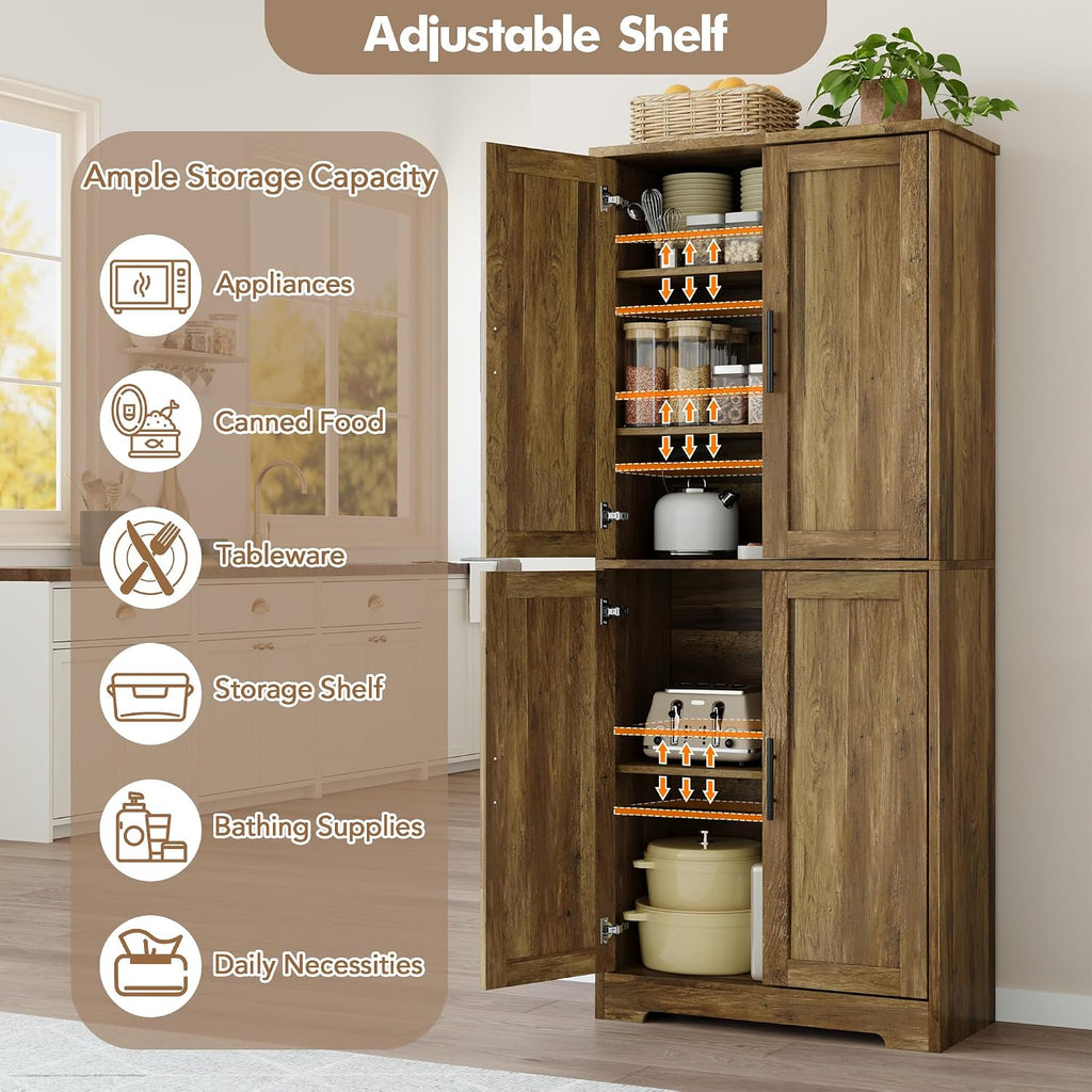 Garvee Barnwood Tall Pantry Cabinet