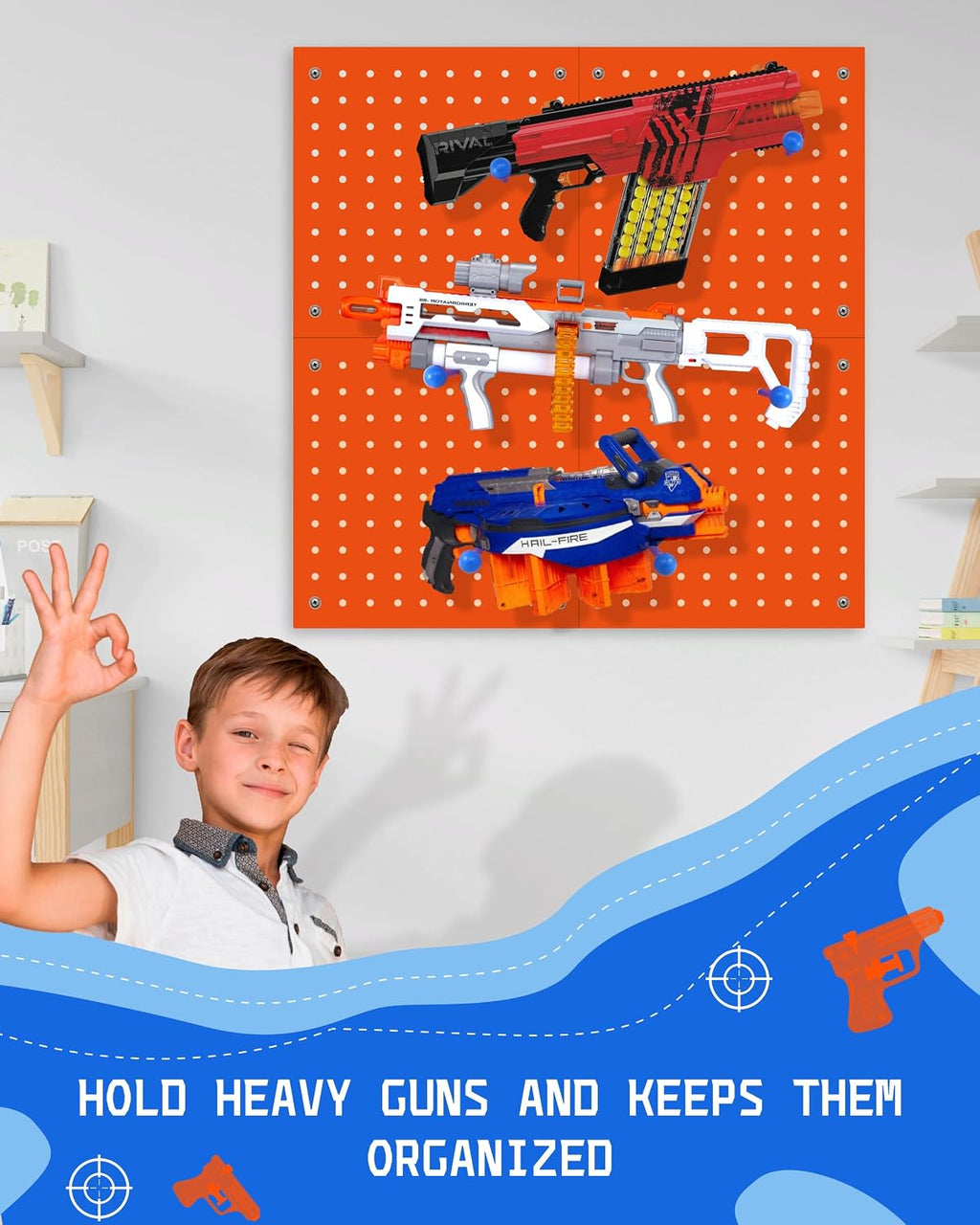 Skywin Wooden Nerf Gun Peg Board