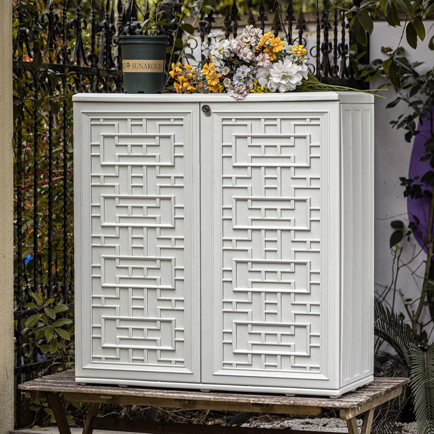 Mrosaa Waterproof Plastic Storage Cabinet