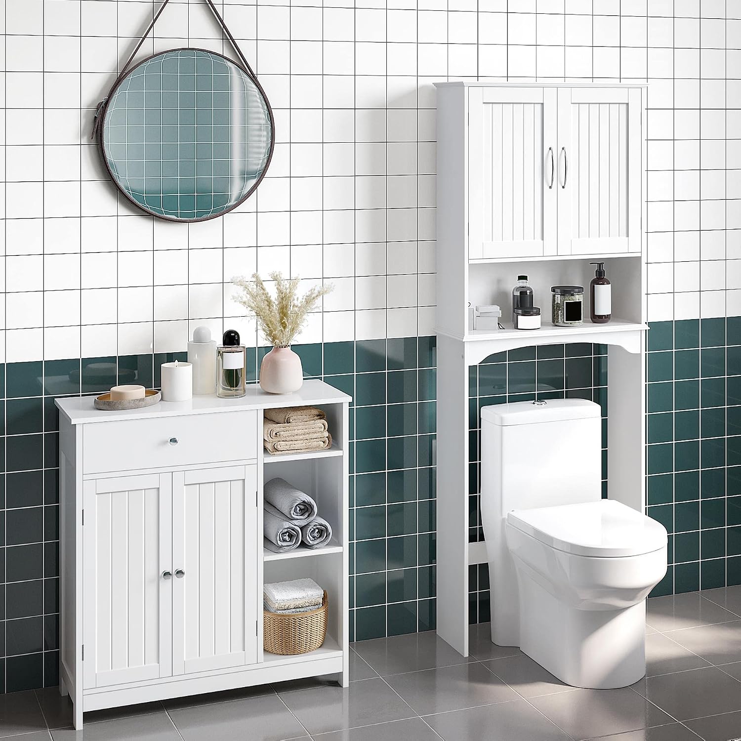 White Freestanding Storage Cabinet