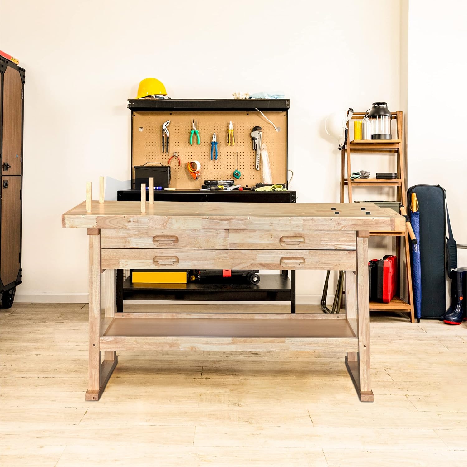 Olympia 64.5" 4-Drawer Wood Workbench